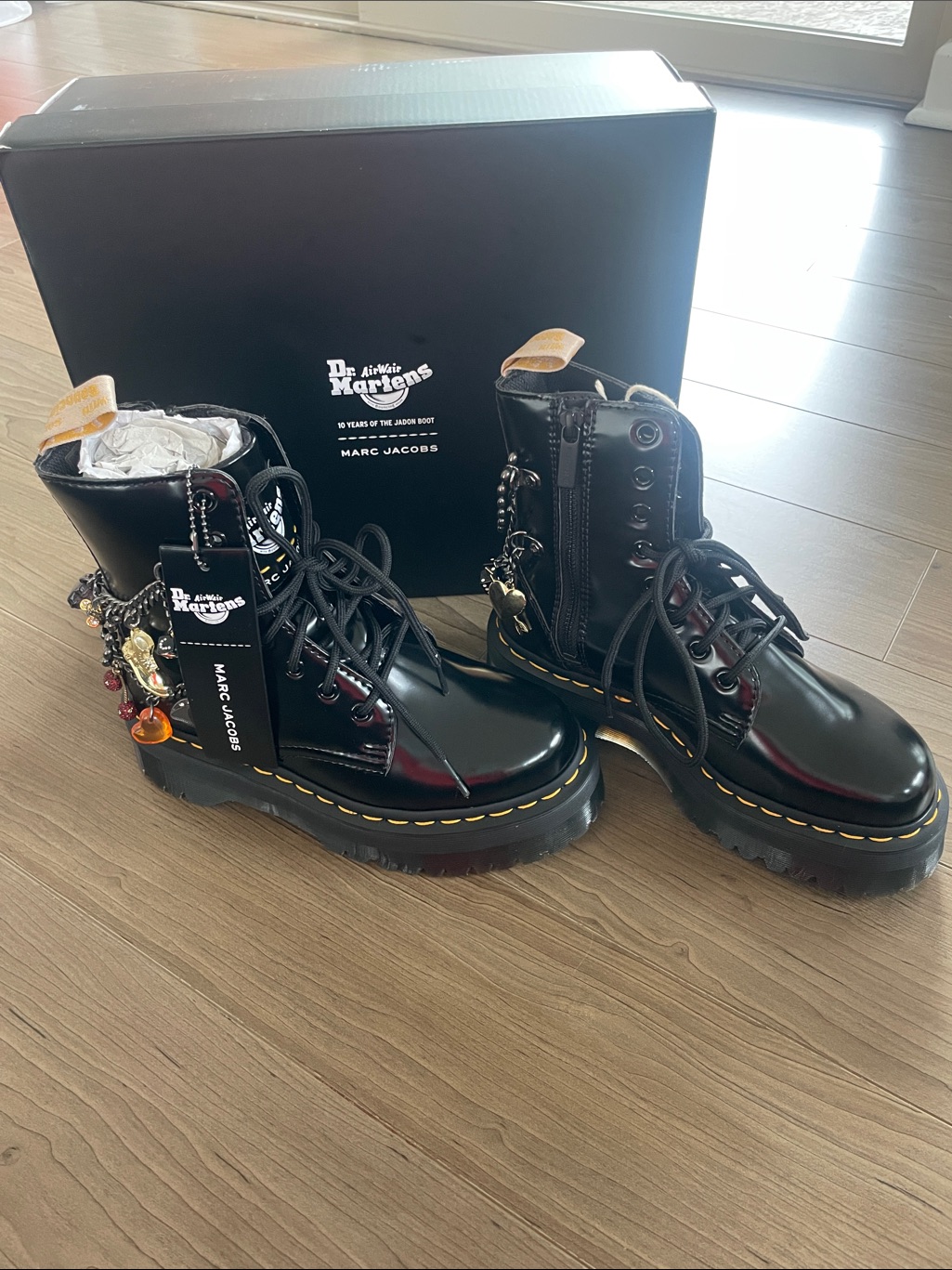 Dr .Martens X Marc Jacobs Jadon Charmed Combat Boots Brand New Sz 6